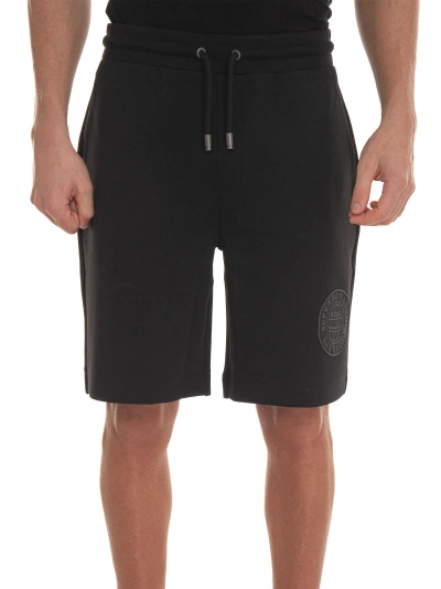 Hugo Boss Scoreshort-nfl- Fleece Shorts In Black