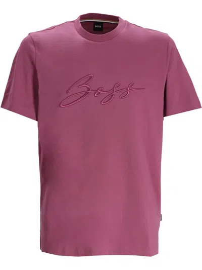 Hugo Boss Script-logo T-shirt In Pink