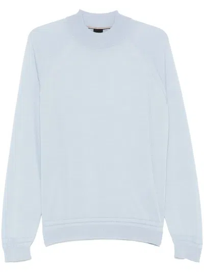 Hugo Boss Seam-detail Sweater In Blue