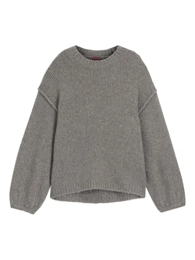 Hugo Boss Seam-detail Sweater In Gray