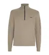 Hugo Boss Seamless Quarter-zip Sweater In Beige