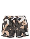 Hugo Boss Seasonal-print Swim Shorts In Nude