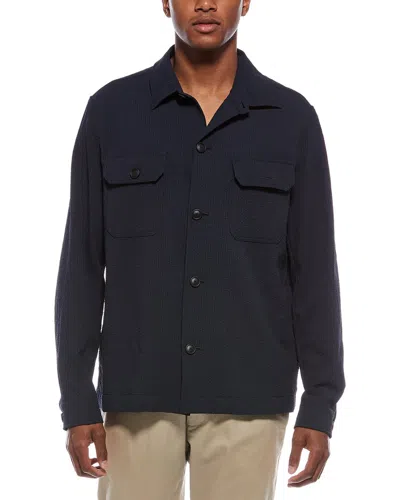 Hugo Boss Seersucker Shirt In Blue