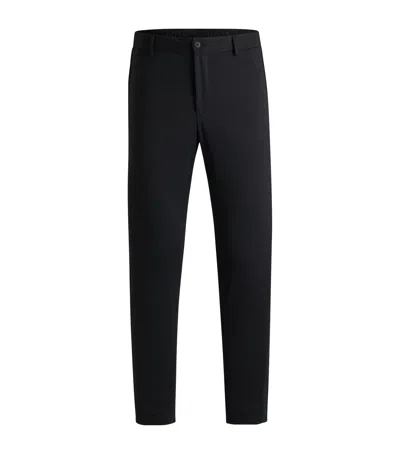 Hugo Boss Seersucker Tailored Trousers In Black