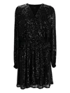 Hugo Boss Sequin-embelished Mini Dress In Black