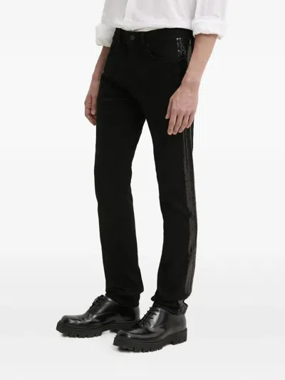 Hugo Boss Sequin-embellished Jeans In Black
