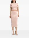 Hugo Boss Sequin-embellished Knitted Top In Pink