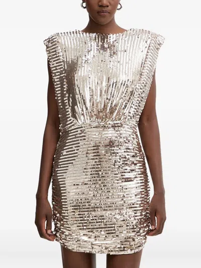 Hugo Boss Sequin-embellished Mini Dress In Gold