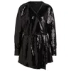 Hugo Boss Sequinned Jumpsuit With Wrap Front In Black