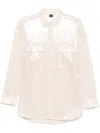 Hugo Boss Sequinned Point Collar Shirt In Neutrals