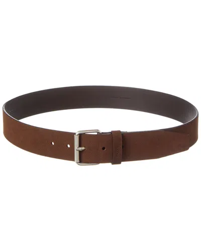 Hugo Boss Serge Suede Belt In Brown