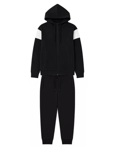 Hugo Boss Panel Pants Drawstring Waist Elastic Cuffs In Black