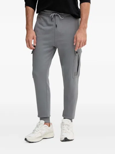Hugo Boss Seteam Cargo-pocket Track Trousers In Gray