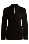 Hugo Boss Sharp-fit Blazer With Rear Slit And Flap Pockets In Black