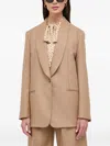 Hugo Boss Shawl-collar Single-breasted Blazer In Neutral