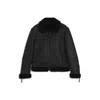 Hugo Boss Shearling-trim Jacket In Leather In Black