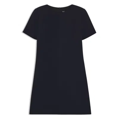 Hugo Boss Shift Dress In Soft Crepe In Black