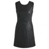 Hugo Boss Shift Dress In Soft Faux Leather In Black