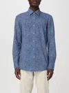 Hugo Boss Slim-fit Shirt In Italian Performance-stretch Fabric In Blue