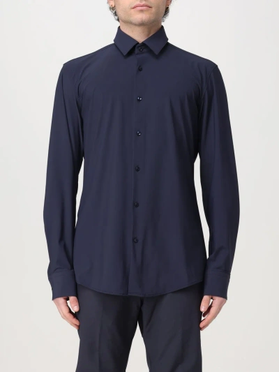 Hugo Boss Boss Roan Stretch Corduroy Button-up Shirt In Blue