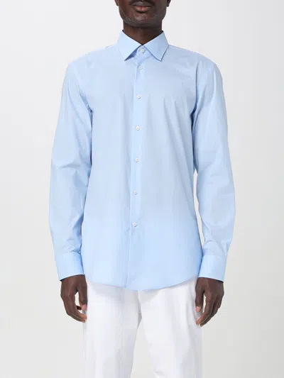 HUGO BOSS SHIRT BOSS MEN COLOR GNAWED BLUE,G59406011