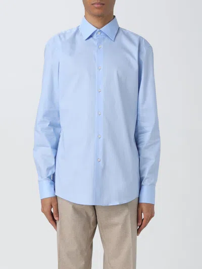 HUGO BOSS SHIRT BOSS MEN COLOR GNAWED BLUE,F52088011
