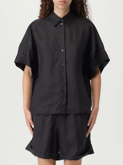 Hugo Boss Camicia Basic Boss In Ramiè In Black