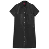 Hugo Boss Shirt Dress In Faux Leather With Press-stud Buttons In Black