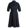 Hugo Boss Shirt Dress In Stretch Cotton With Half Placket In Blue