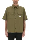 Hugo Boss Loose-fit Shirt In Cotton Twill With Logo Patch In Green