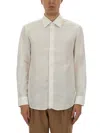 Hugo Boss Button-down Collar Shirt Semi-sheer Fabric In White