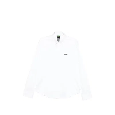 Hugo Boss Logo-embroidered Shirt In White