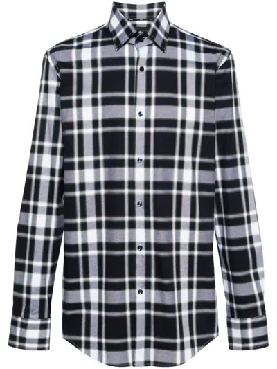 Hugo Boss Plaid Check-pattern Shirt In 348