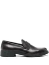 Hugo Boss Leather Loafers With Penny Trim
