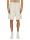 Hugo Boss Elastic Waistband Shorts With Back And Side Pockets In White