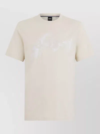 Hugo Boss Short Sleeve Cotton Crew Neck T-shirt In Multi