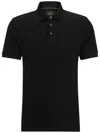 Hugo Boss Regular-fit Polo Shirt In Mercerized Italian Cotton In Black