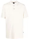 Hugo Boss Short Sleeve Cotton Polo Shirt In Neutrals