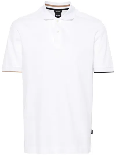 Hugo Boss Short-sleeve Cotton Polo Shirt In White
