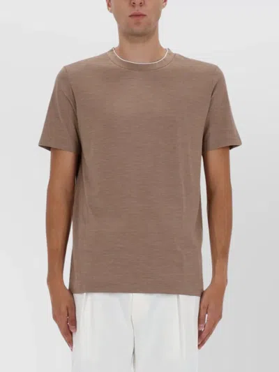 Hugo Boss Short Sleeve Crew Neck T-shirt Design In Nude