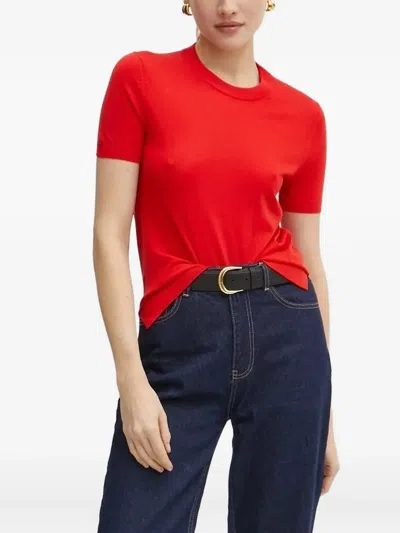 Hugo Boss Short-sleeve Crew-neck T-shirt In Red