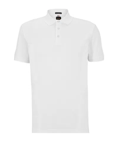 Hugo Boss Short-sleeve Fitted Polo Shirt In White