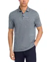 Hugo Boss Short Sleeve Heathered Polo Shirt In Blue