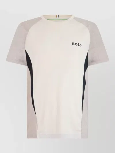 Hugo Boss Short Sleeve Jersey Mesh Sports T-shirt In Multi