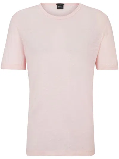 HUGO BOSS SHORT-SLEEVE LINEN T-SHIRT