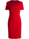 Hugo Boss Short-sleeve Midi Dress In Red