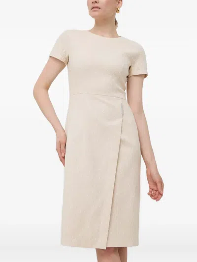 Hugo Boss Short-sleeve Mini Dress In Neutral