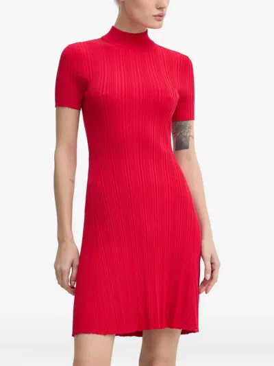 Hugo Boss Short-sleeve Mini Dress In Red