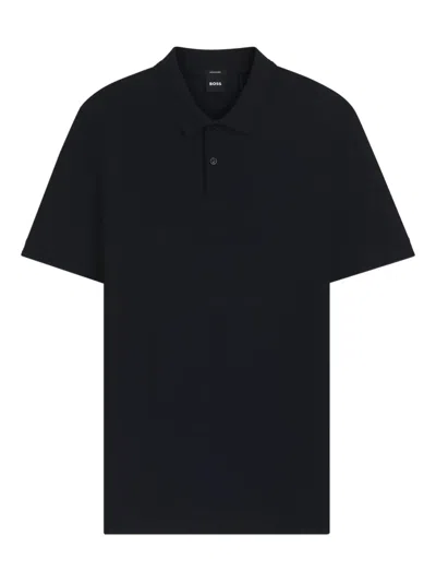 Hugo Boss Mens Black Beckham X Boss Regular-fit Short-sleeve Cotton And Silk-blend Polo Xl