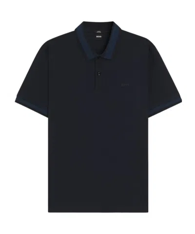 Hugo Boss Short Sleeve Polo Shirt In Blue